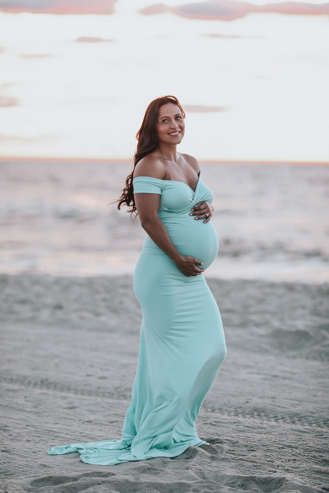 Maternity Photoshoot On The Beach At Sunrise Fit Mommy In Heels 2904