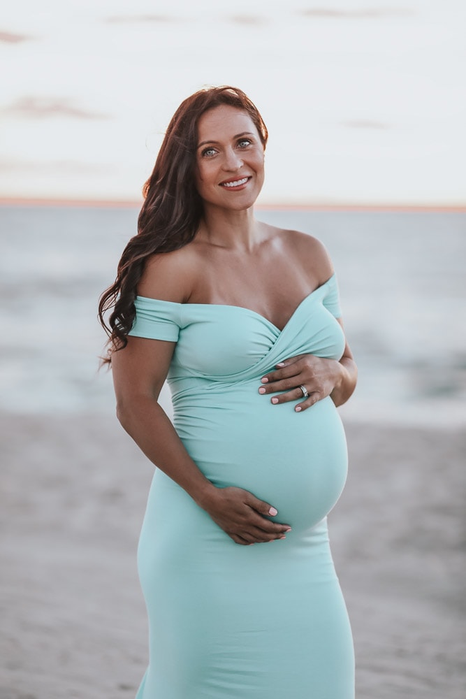 Maternity Photoshoot On The Beach At Sunrise  Fit Mommy In Heels