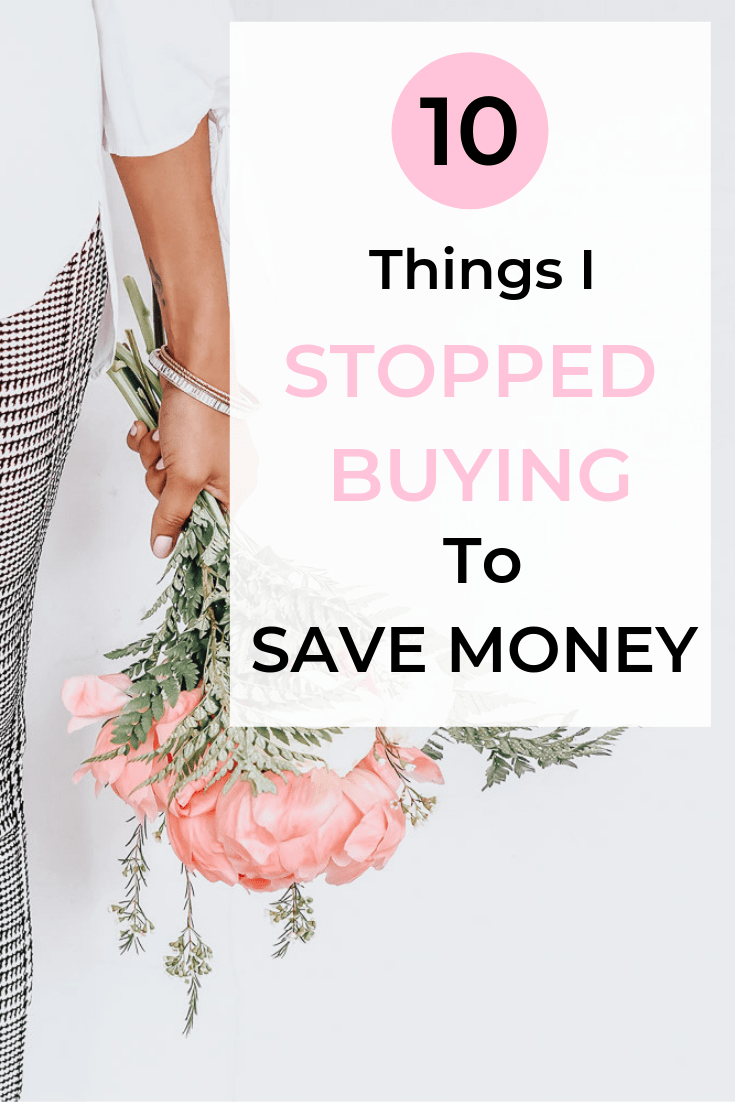 stop buying saving money graphic