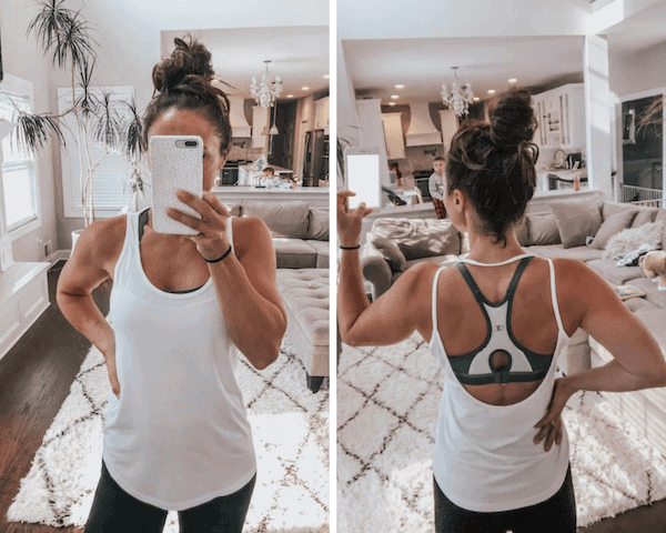 backless workout tank top