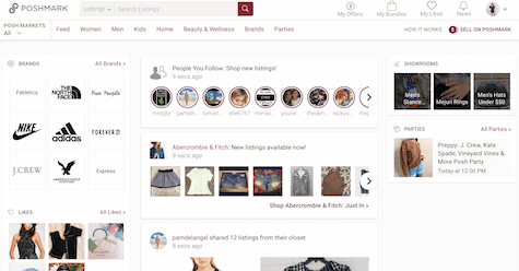 A screenshot of what it looks like when searching on the Poshmark app.