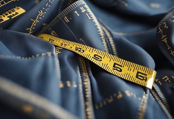 A pair of pants with a soft measuring tape.
