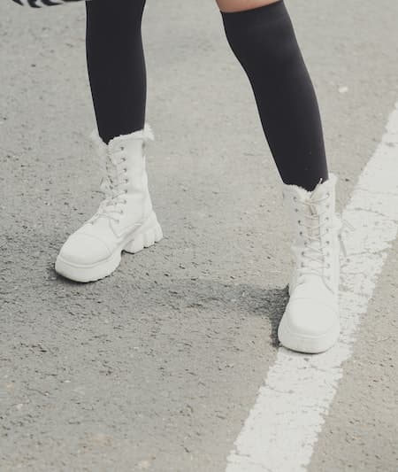 womens white combat boots