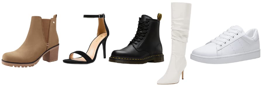 best shoes for maxi dresses for women - ankle boots, high heels, combat boots, tall boots, white sneakers