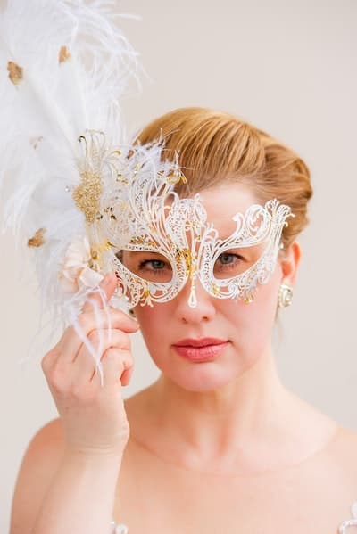 Young Woman In Black Evening Gown And Carnival Mask Stock Photo  Download  Image Now  iStock