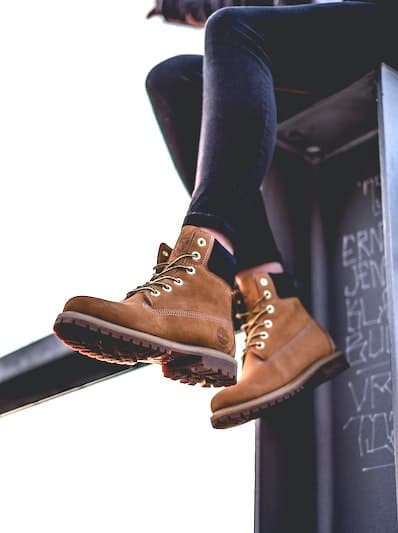 woman wearing steel toed boots
