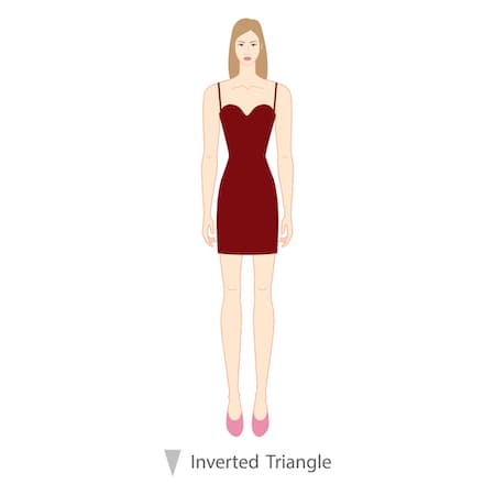 A woman with an inverted triangle body shape.