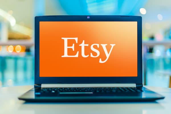 The Etsy log on a desktop computer.