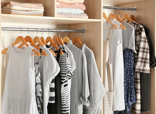 A woman's capsule wardrobe collection.
