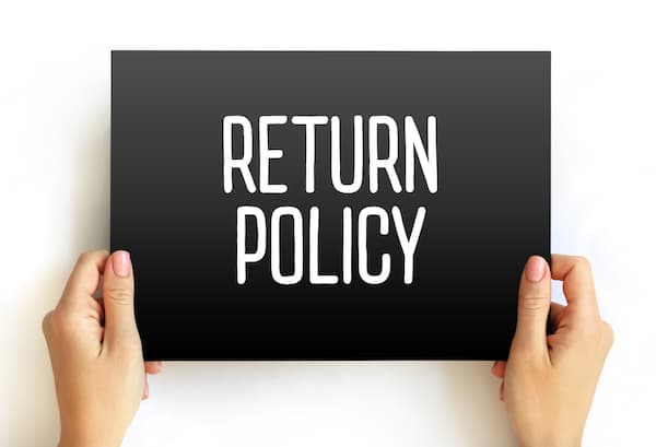 Return Policy Text On Card.