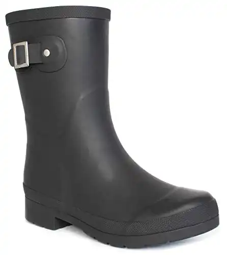 Chooka Womens Mid-height Waterproof Rain Boot, Delridge Black, 7 US
