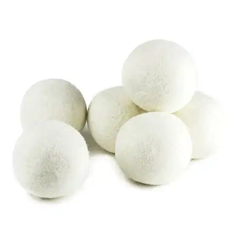 (Upgraded) SnugPad XL Size Wool Dryer Balls Natural Fabric Softener & 100% Organic Premium New Zealand Wool, Reduce Wrinkles & Save Time, Baby Safe & Hypoallergenic, White 6Count