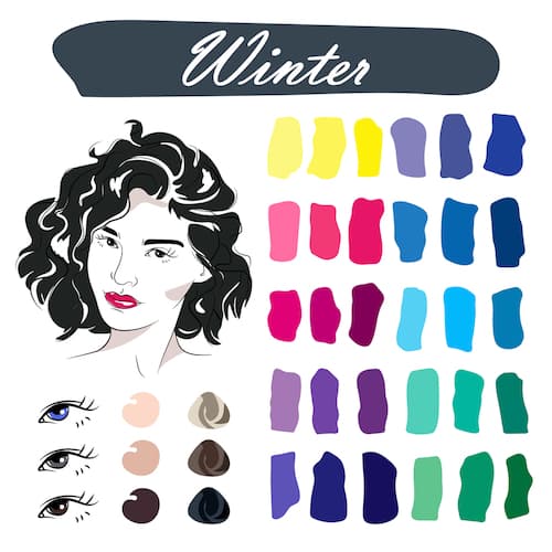 A winter color palette infographic.