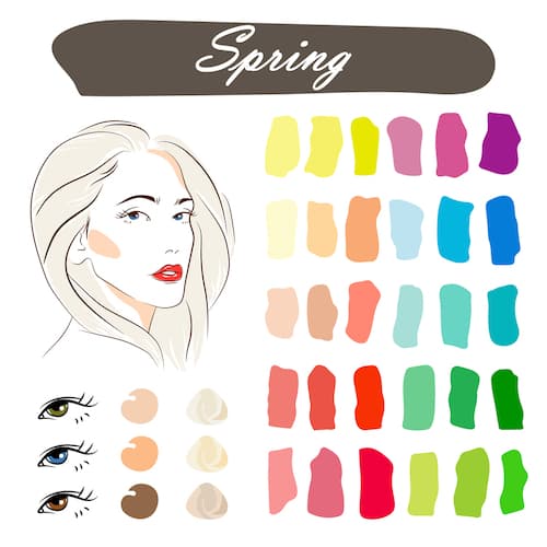 A spring color palette inforgraphic.