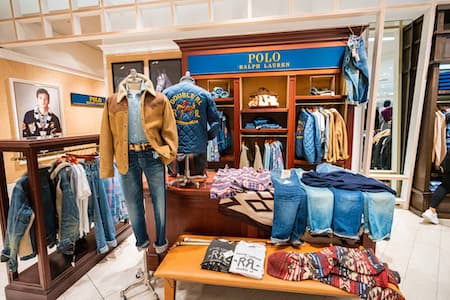 the inside of a polo ralph lauren store
